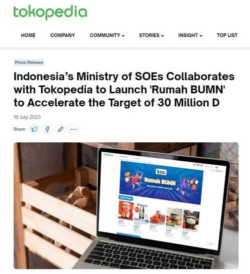 tokopedia公布上半年最畅销类别,印尼市场潜力巨大